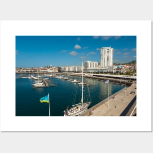 Portuguese city and marina Posters and Art